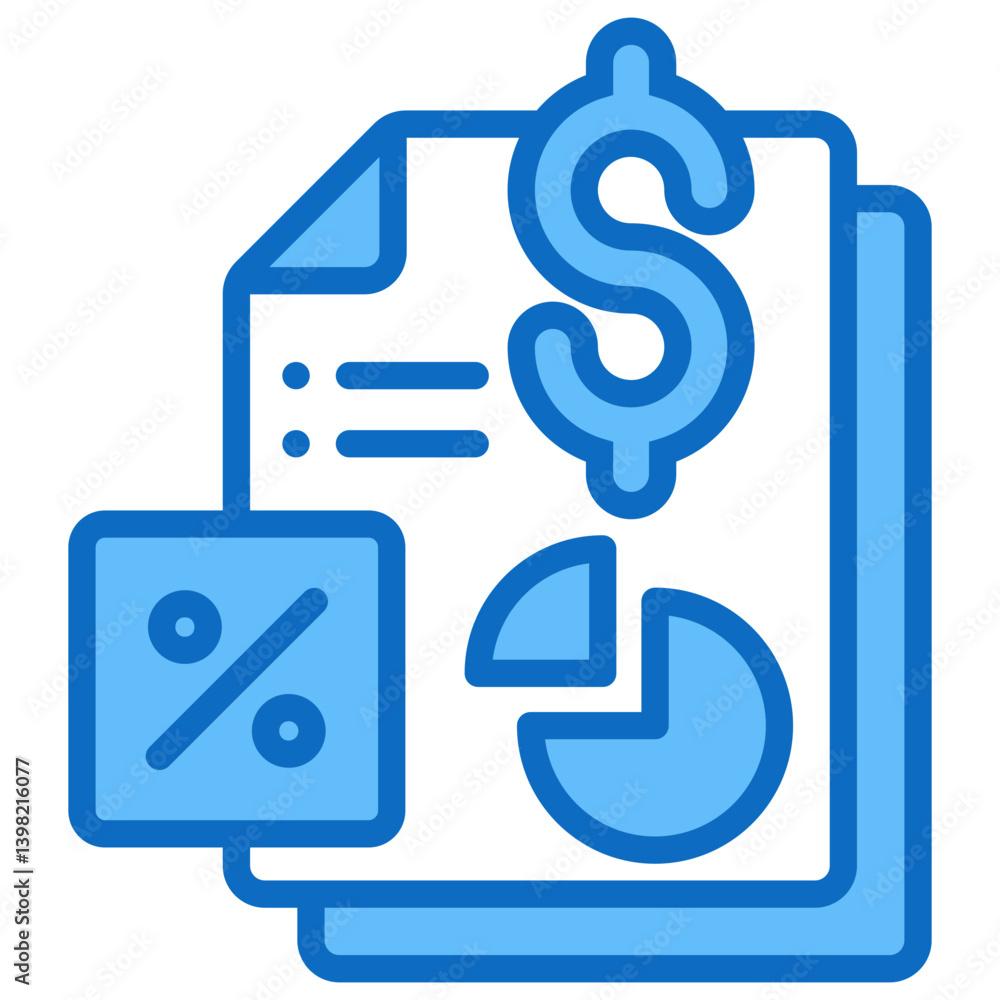Margin Icon Financial Projection and Management Blue Fill Design Vector Concept Margin Icon Financial Projection and Management Blue Fill Design Vector Concept