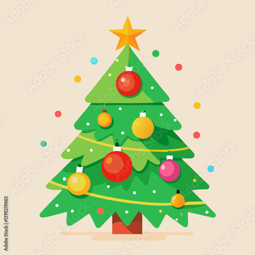 christmas tree vector illustration