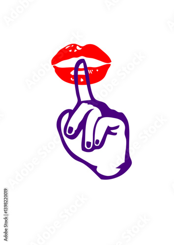 chut bruit taisez vous doigt bouche levre