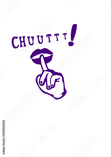 chut bruit taisez vous doigt bouche levre