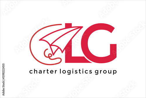 Red Charter Logistics Group Logo with Paper Airplane