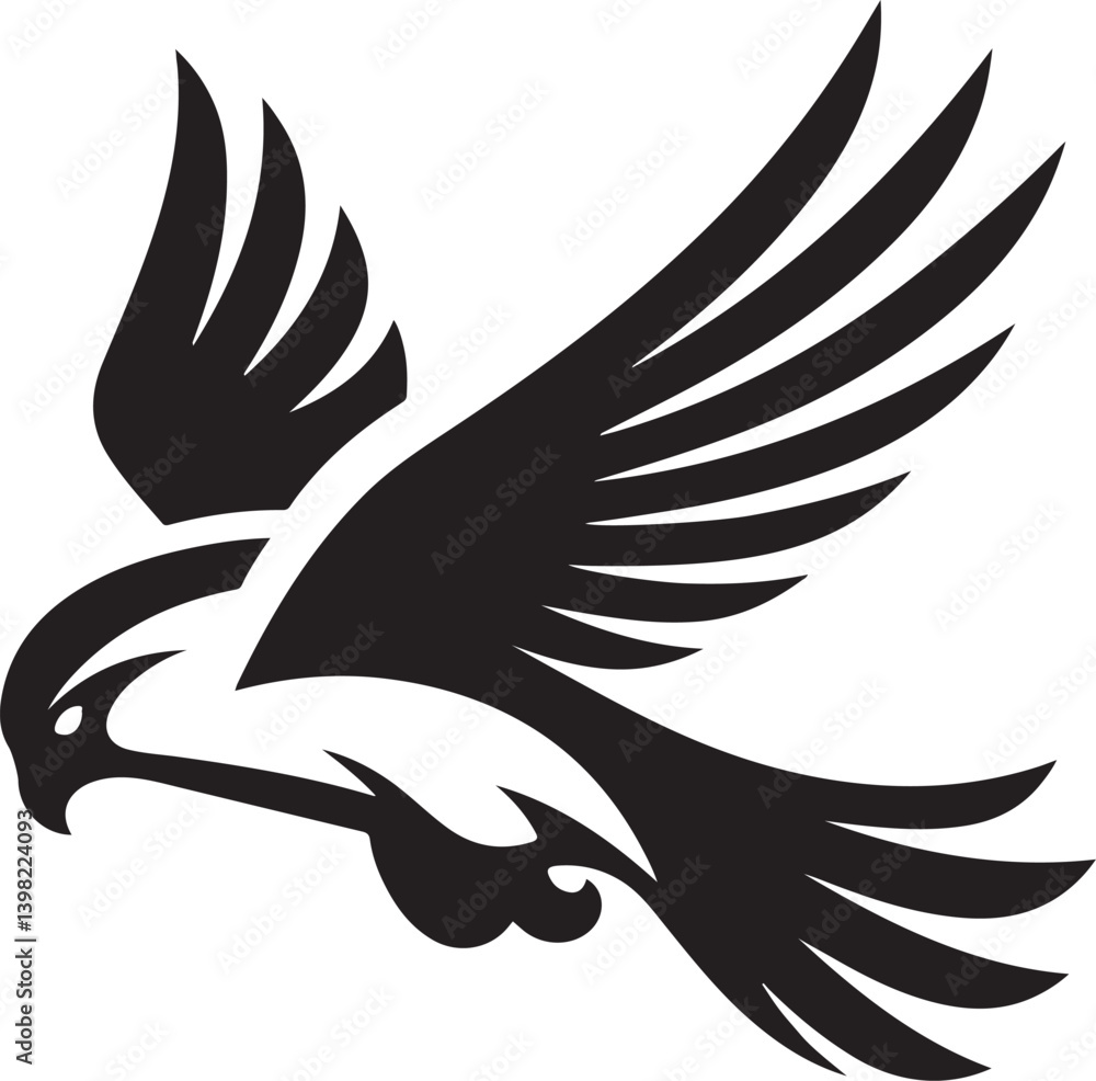 Obraz premium Falcon Sharp Angles Logo Vector