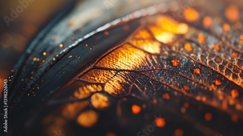 Obraz na płótnie This close-up captures the intricate details of a butterfly wing. Vibrant colors and patterns are on display here. Natural beauty and artistry come together. Generative AI w salonie