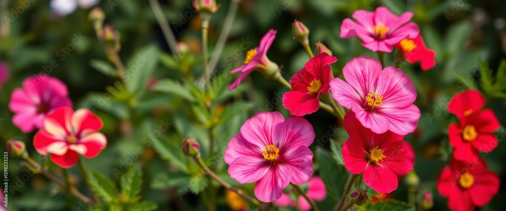 Vibrant rose campion flowers blooming in a garden, summer, macro Vibrant rose campion flowers blooming in a garden, summer, macro
