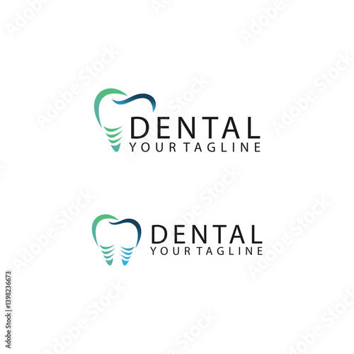 Teal and Green Abstract Dental Logo Design