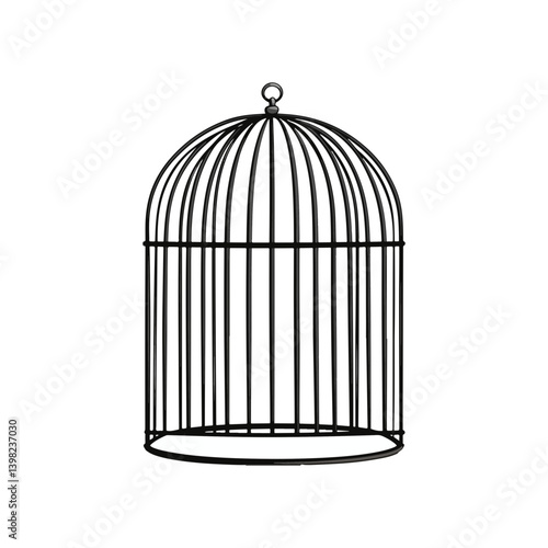 Bird cage, vector, transparent background