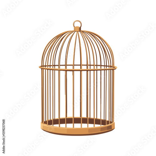 Bird cage, vector, transparent background