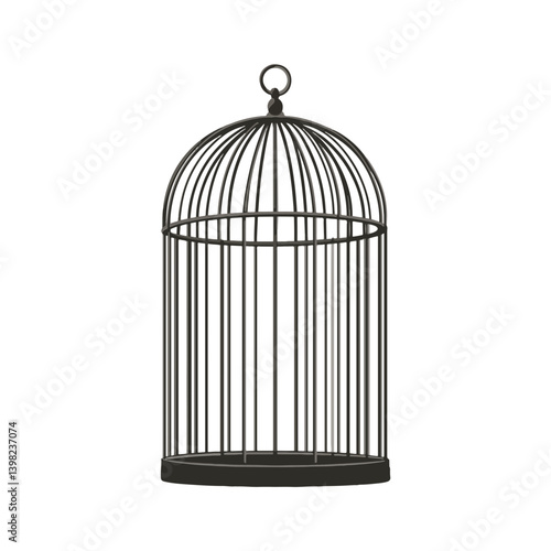Bird cage, vector, transparent background