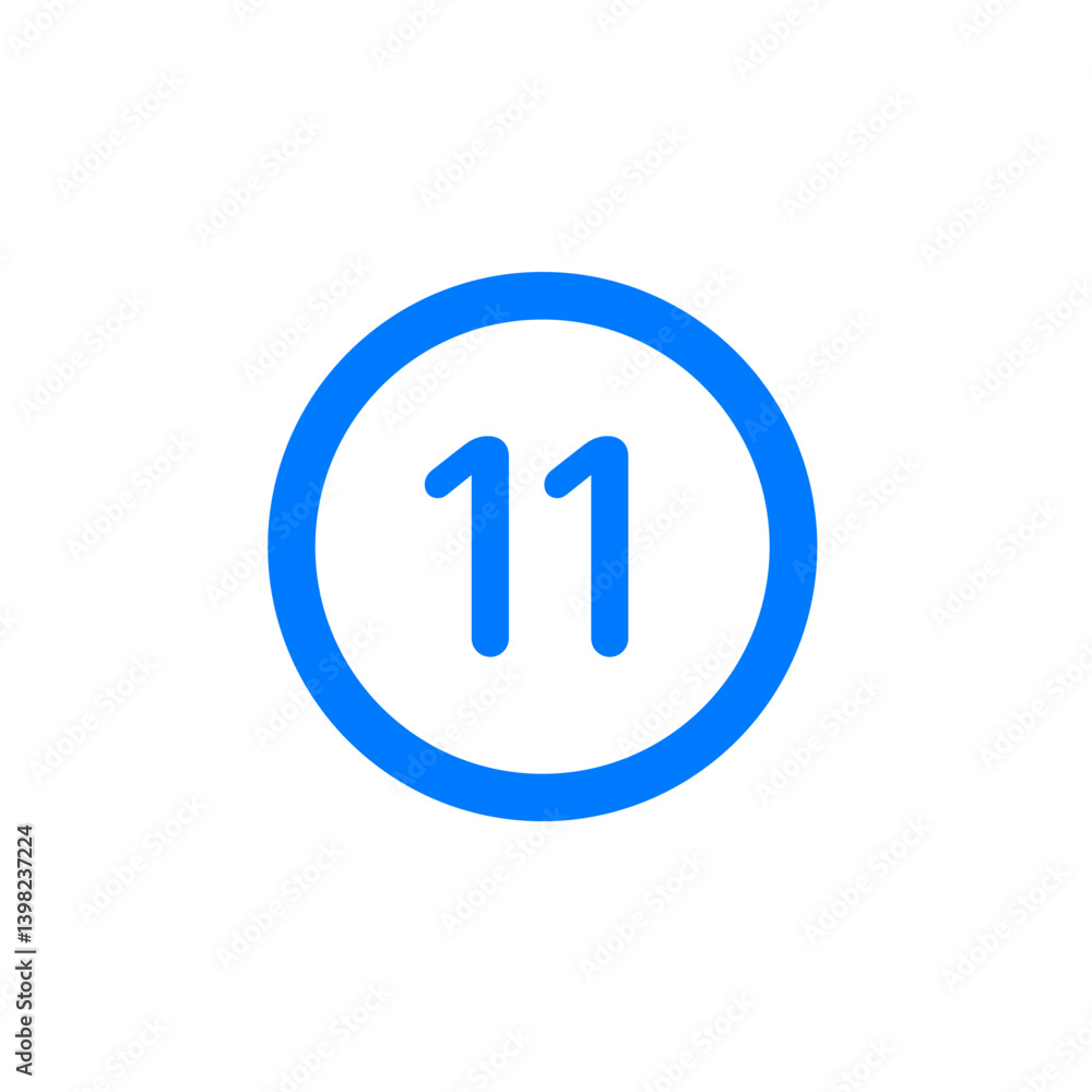 Outlined Eleven Circle Outlined Eleven Circle