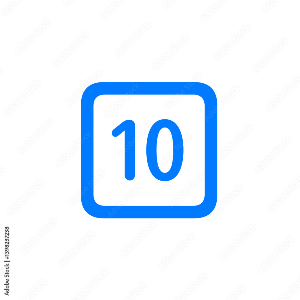 Outlined Ten Square Outlined Ten Square