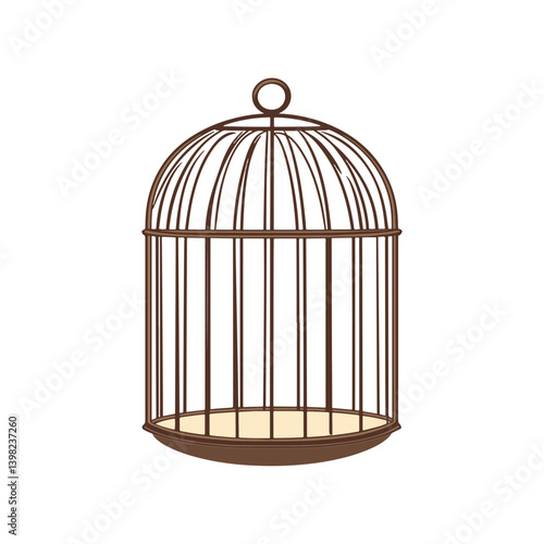 Bird cage, vector, transparent background