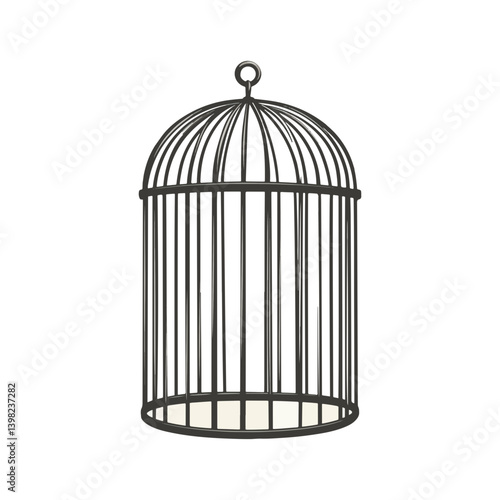 Bird cage, vector, transparent background