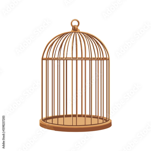 Bird cage, vector, transparent background