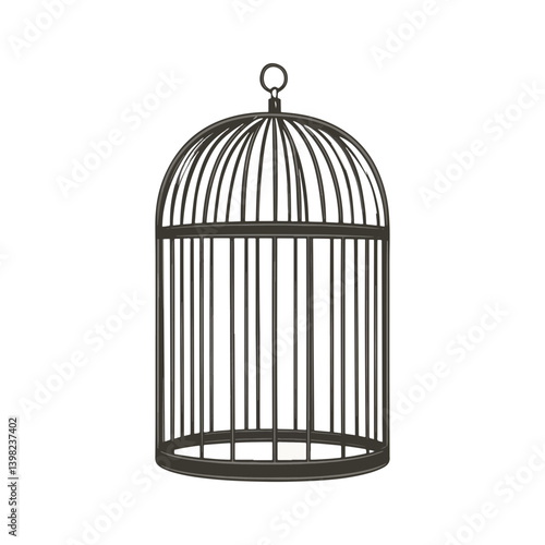 Bird cage, vector, transparent background