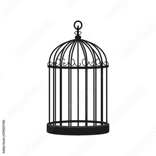 Bird cage, vector, transparent background