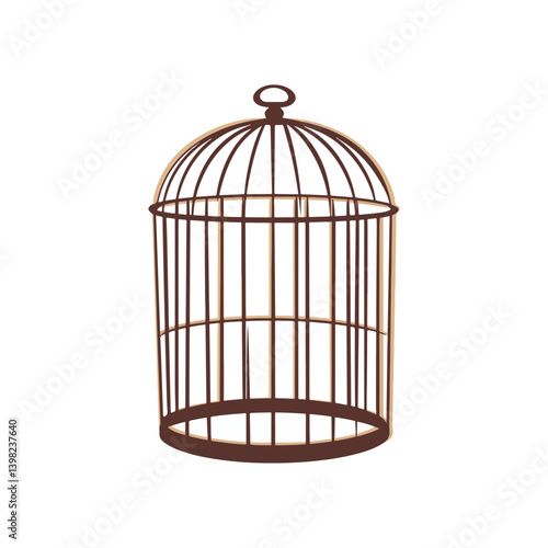 Bird cage, vector, transparent background