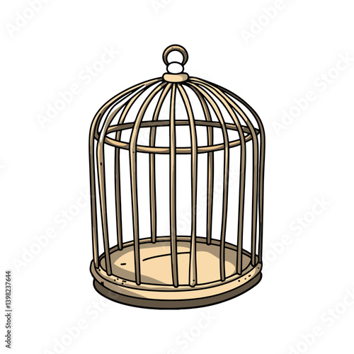 Bird cage, vector, transparent background