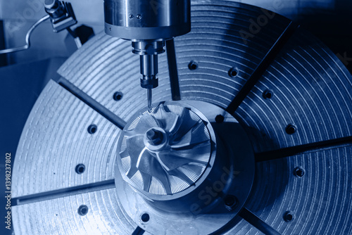 Process working CNC turning milling metal Industry machine cutting turbine impeller and blades part