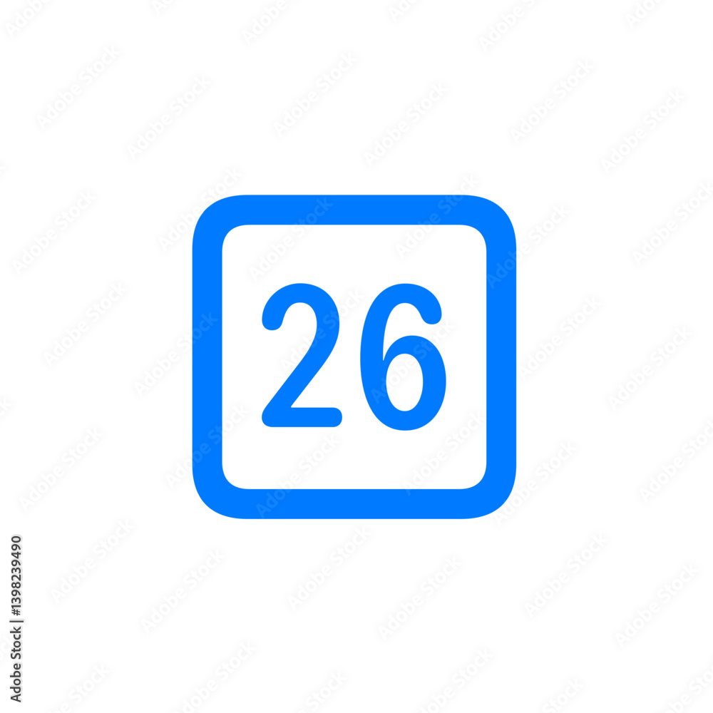 Number 26 Square Icon Number 26 Square Icon