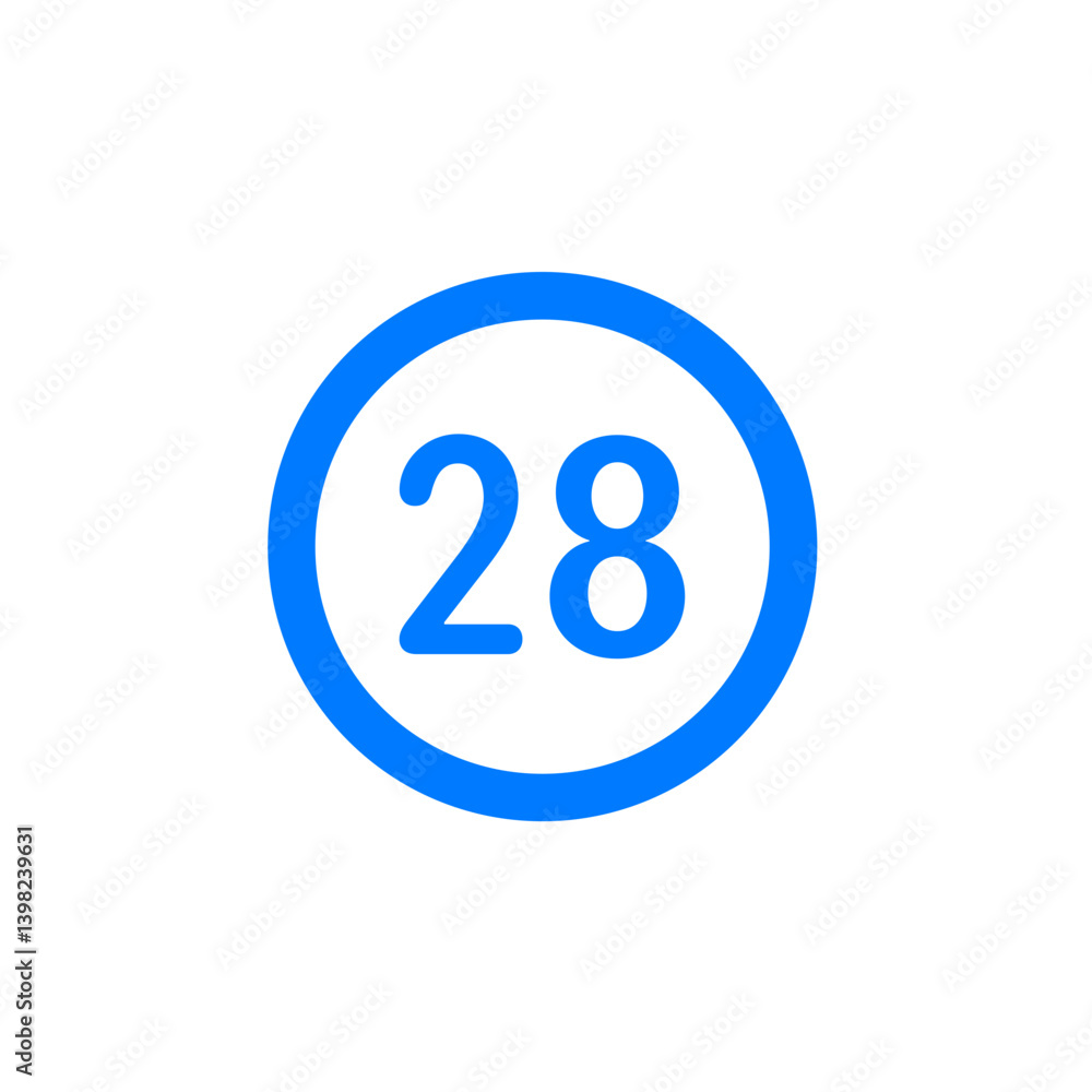Number 28 Circle Icon Number 28 Circle Icon