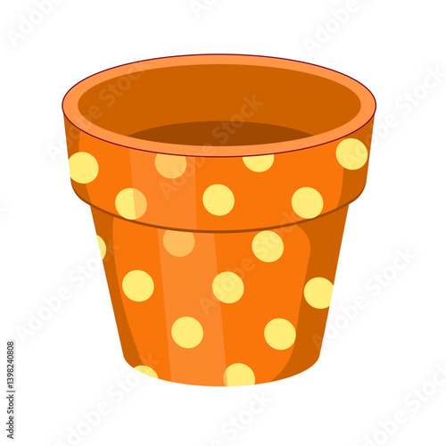 polka dot plant pot with no background
