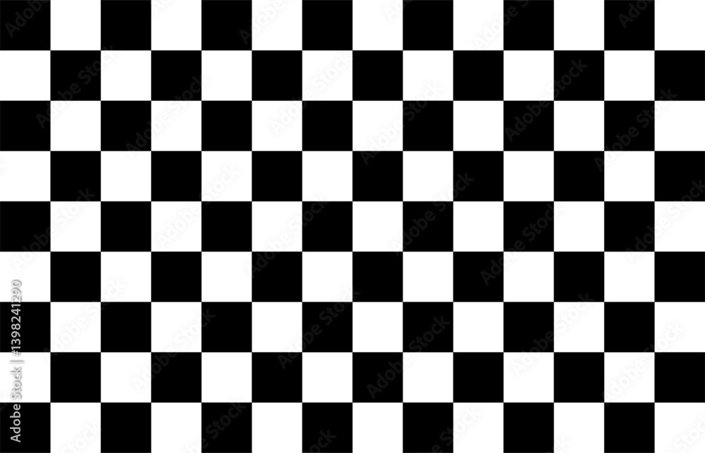 Fototapeta premium Square checked background vector illustration, black and white