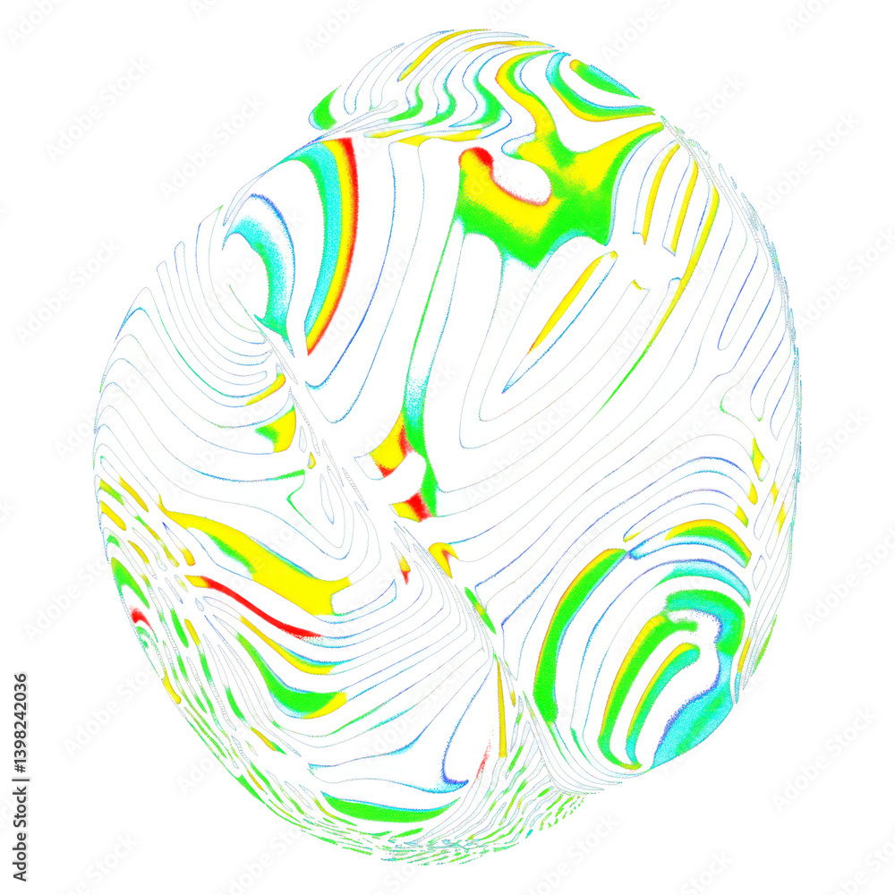 Fototapeta premium PNG Abstract shape op art illusion sphere modern accessories.