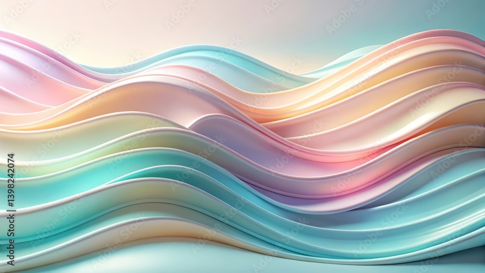 Abstract Pastel Waveforms A Seamless Transition of Soft Hues and Gentle Curves Abstract Pastel Waveforms A Seamless Transition of Soft Hues and Gentle Curves