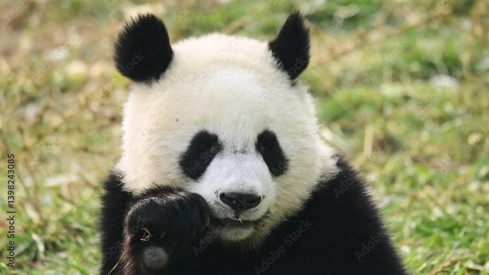 4k Video of Giant Pandas Feeding at Qinling Sibao Science Park in Xi'an 4k Video of Giant Pandas Feeding at Qinling Sibao Science Park in Xi'an