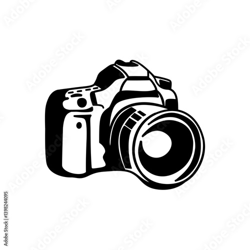 camera vector line art, hand drawn illustration 