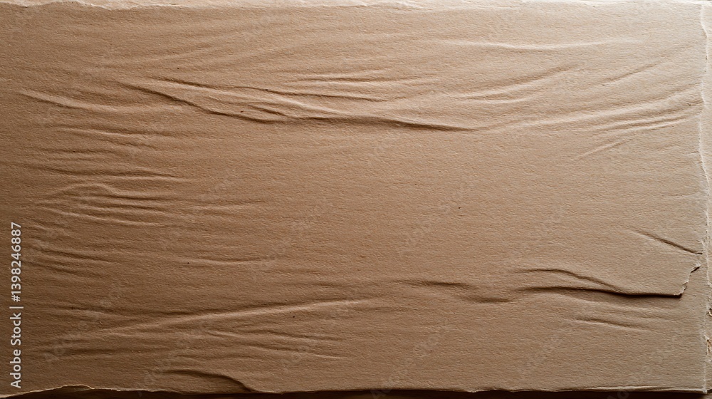 Naklejka premium Wrinkled Brown Paper Texture Background.