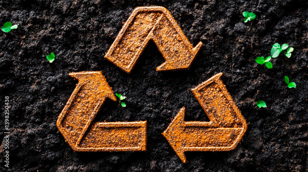Recycle sign with Environmental concept. Recycling mark Mobius loop. Concept of ecology, sustainable development, zero waste and environmental protection