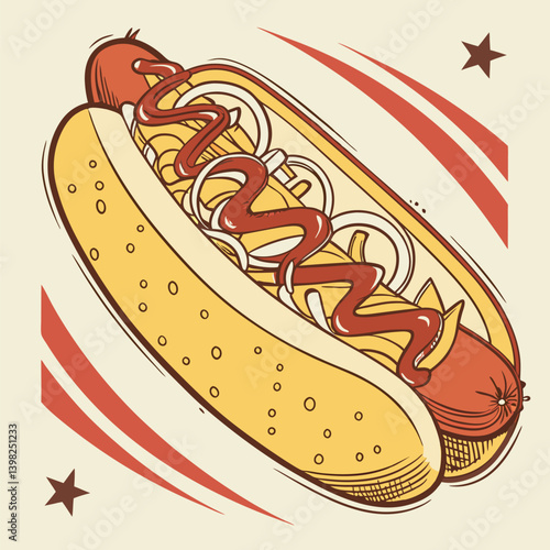hot dog vector illustration