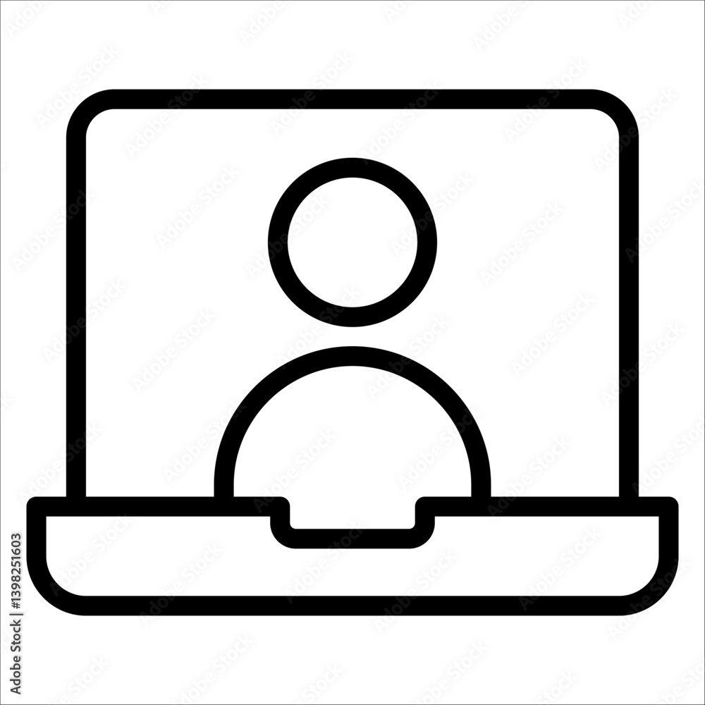 Virtual Event Simple Icon Vector Illustration Concept Virtual Event Simple Icon Vector Illustration Concept