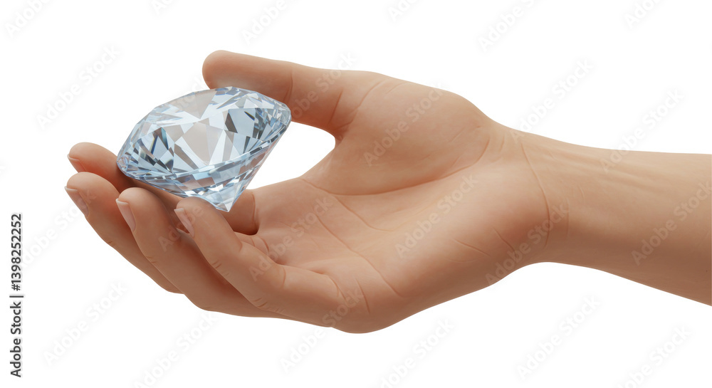 Isolated Hand Holding Diamond Isolated Hand Holding Diamond