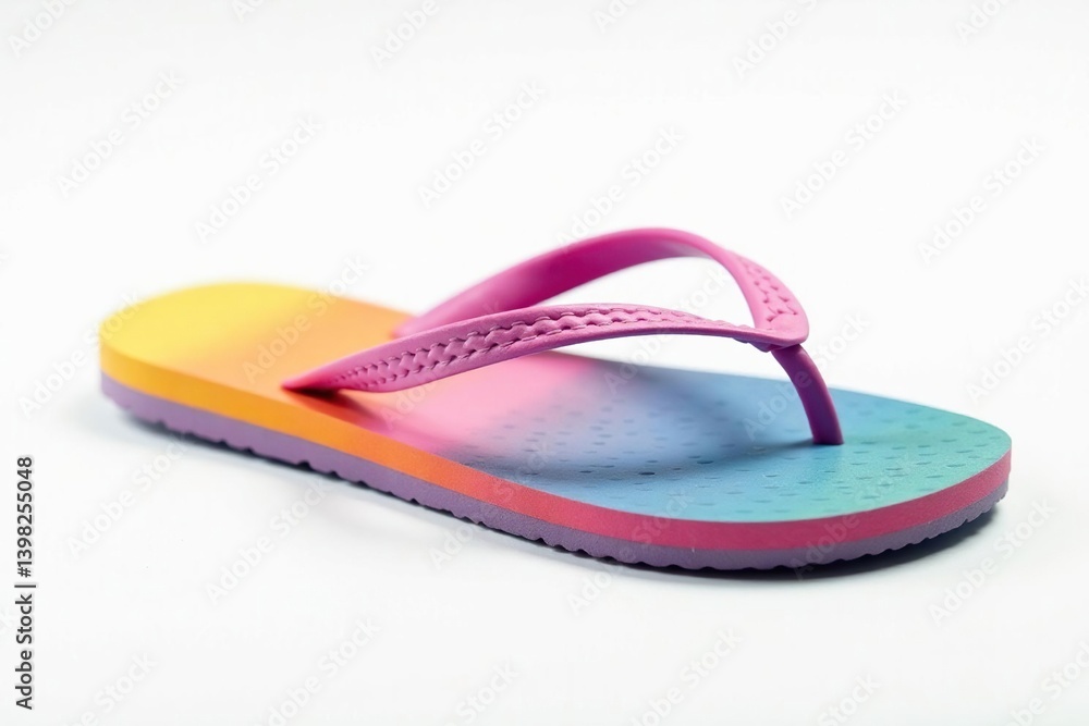 A single flip-flop isolated on pure white background , element, image, product A single flip-flop isolated on pure white background , element, image, product