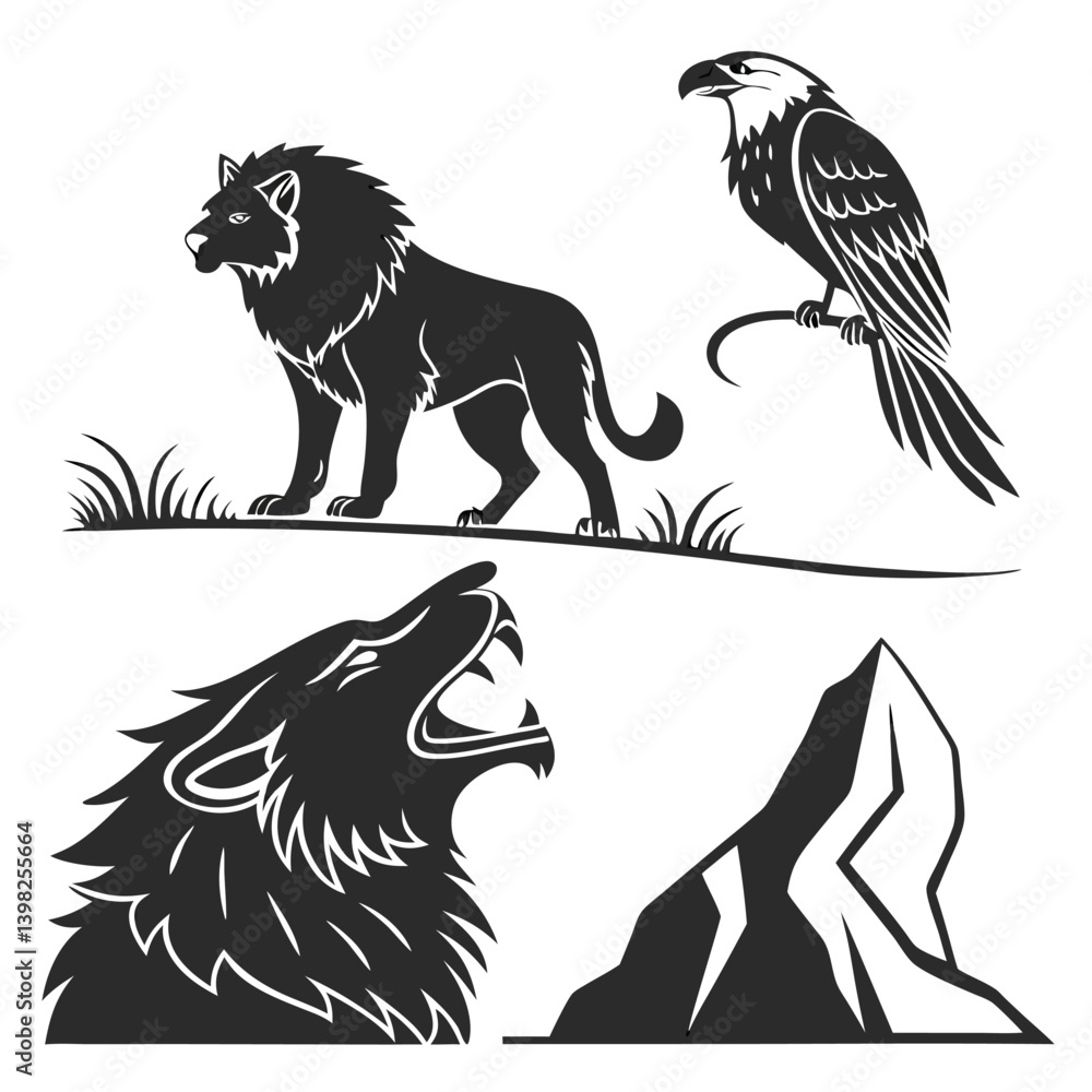 Obraz premium lion and wolf