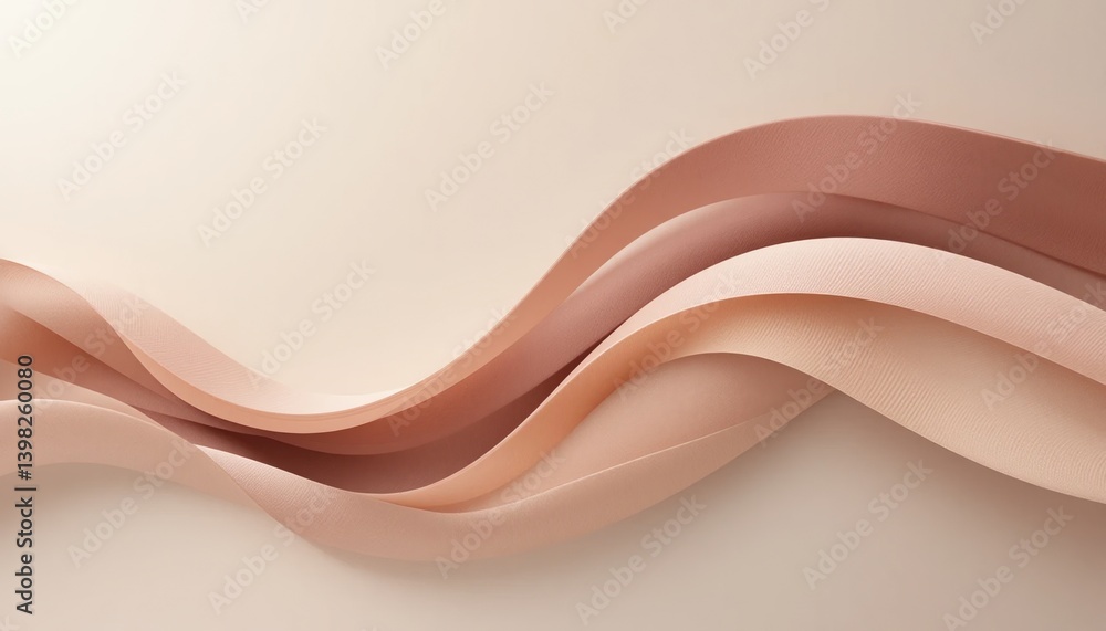Fototapeta premium Flowing abstract waves in soft earth tones digital artwork modern design minimalist environment aesthetic viewpoint visual concept for interior inspiration
