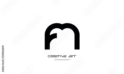MF, FM, M, F abstract letters logo monogram