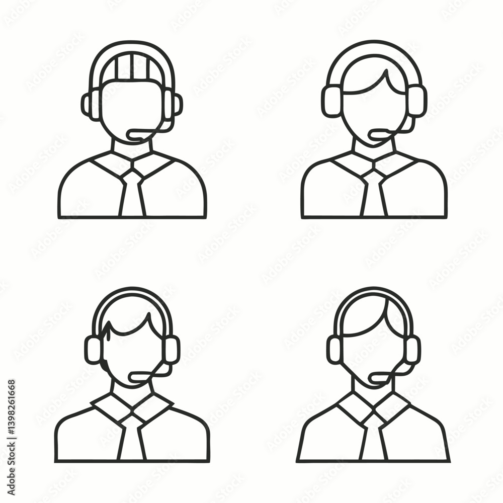 Vector cartoon icons set features diverse business people characters, including businessman and woman avatars in suits, ideal for user and manager illustrations Vector cartoon icons set features diverse business people characters, including businessman and woman avatars in suits, ideal for user and manager illustrations