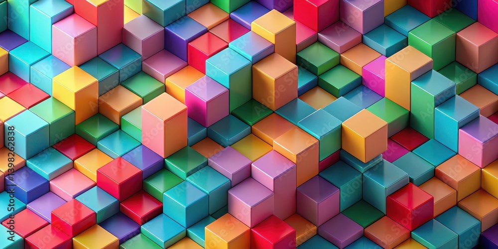 Abstract Colorful Cube Pattern Background Image A vibrant, three-dimensional illustration of multicolored blocks forming a dynamic and complex geometric composition. Abstract Colorful Cube Pattern Background Image A vibrant, three-dimensional illustration of multicolored blocks forming a dynamic and complex geometric composition.