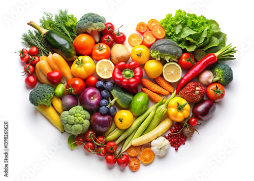 fruits and vegetables heart shape