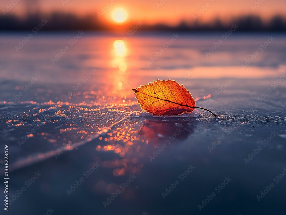 Sunset Leaf on Ice Sunset Leaf on Ice