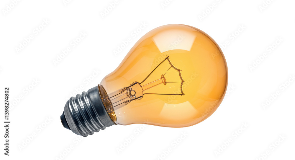 Isolated Orange Lightbulb Isolated Orange Lightbulb