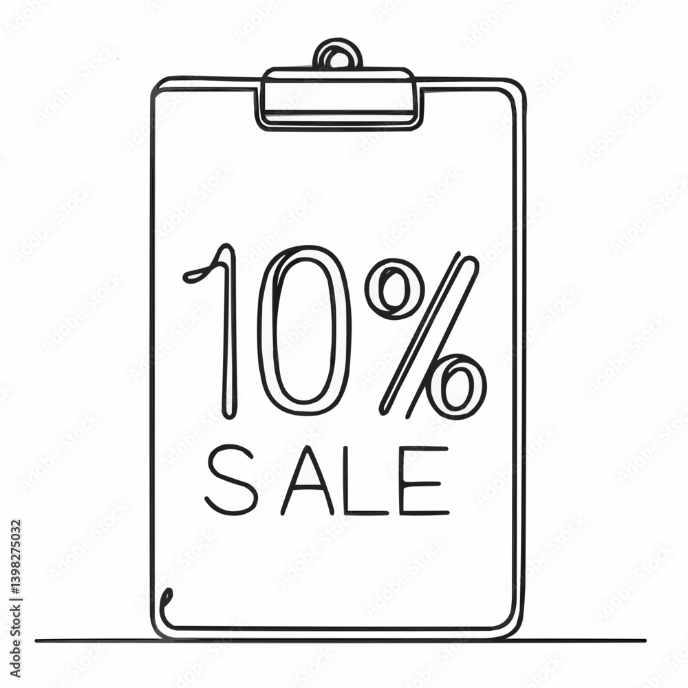 Sale Promotion Concept with 10% Discount Sign in Minimalist Style Sale Promotion Concept with 10% Discount Sign in Minimalist Style