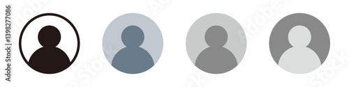 User profile icon set. Flat simple avatar symbols.