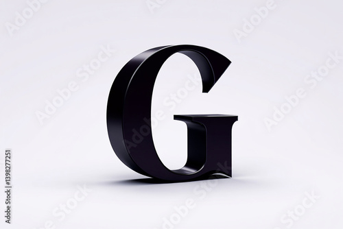 Stylized Purple 3D Capital G on Clean White Studio Background