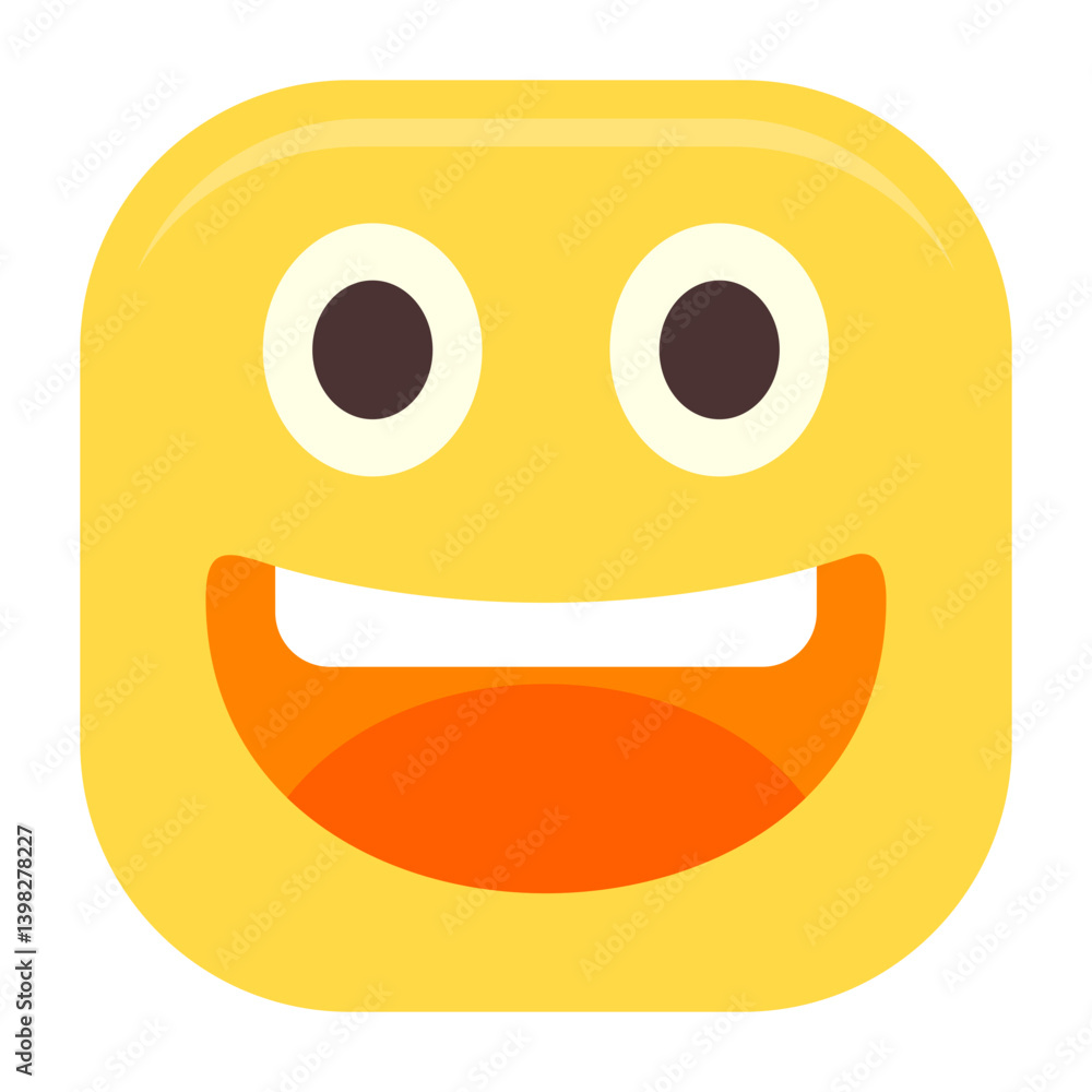 Fototapeta premium Beaming Face with Smiling Flat Icon