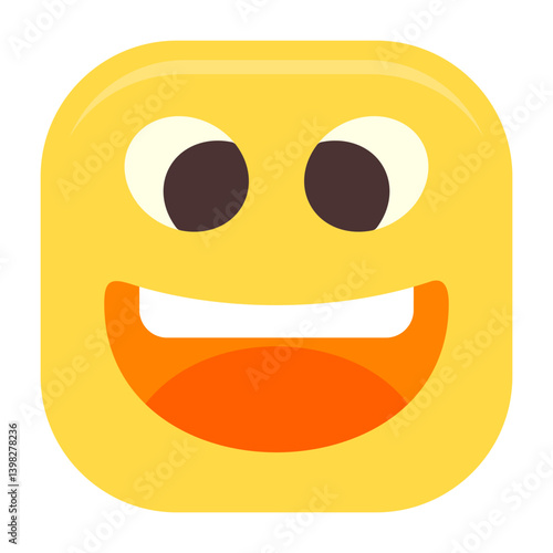 Grinning Squinting Face Flat Icon