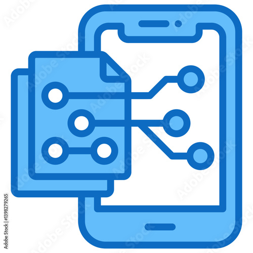 Digital Transformation Icon Business Opportunity and Planning Management Blue Fill Design Vector Concept